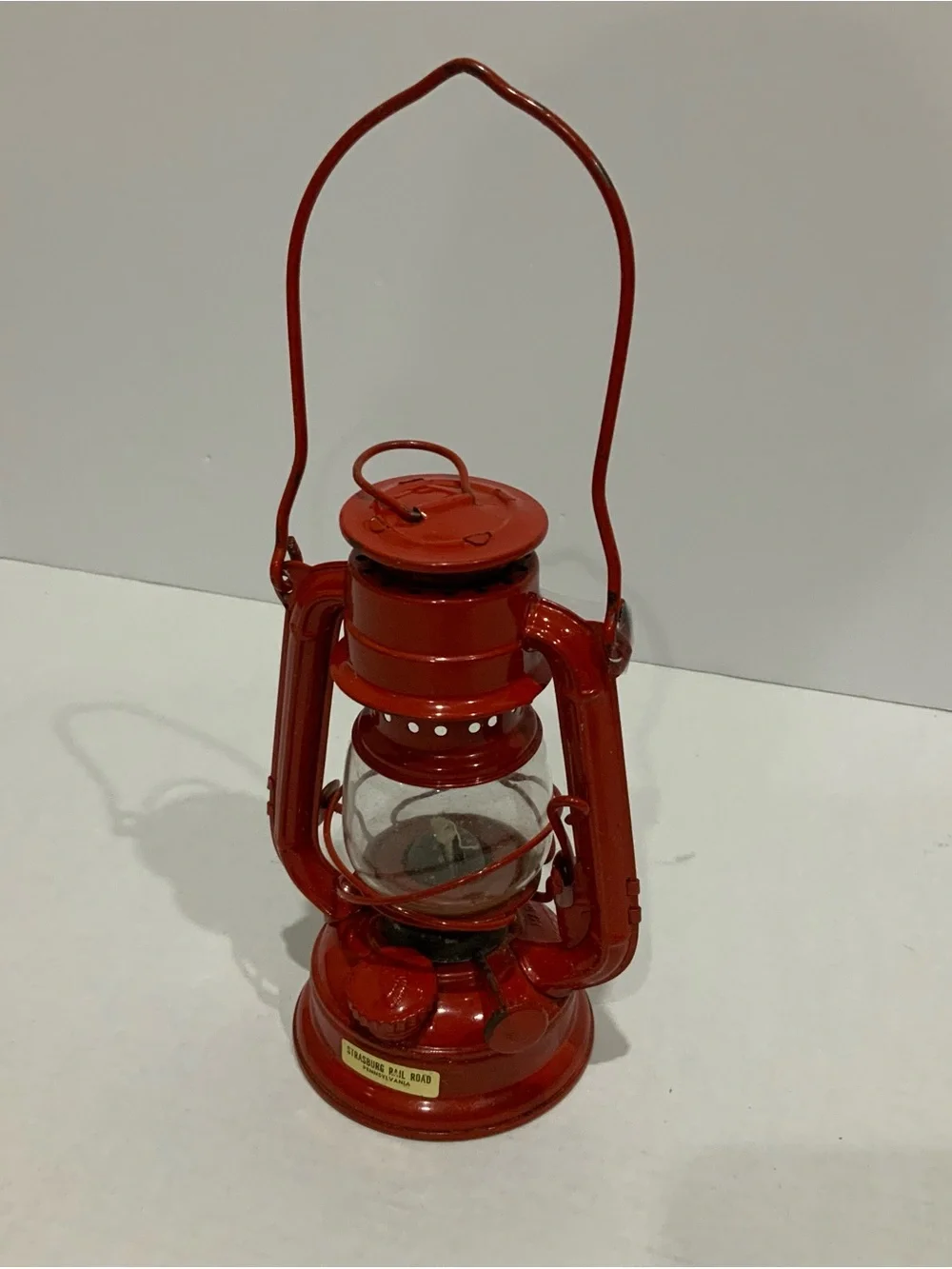 Vintage Winged Wheel No.350 RED Kerosene Hurricane Lantern